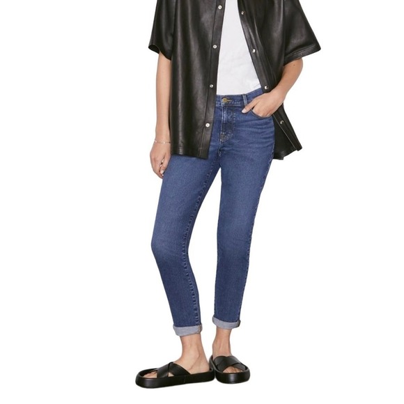 FRAME LE GARCON MID-RISE STRAIGHT-LEG ANKLE JEANS IN KINMOUNT NWT‎ WOMEN'S 32 - Picture 1 of 16